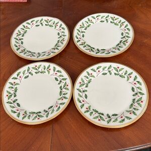 Lenox Christmas Salad plates - 4 total
EUC